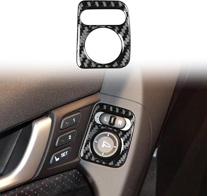 Black Soft Carbon Fiber car Interior Rearview Mirror Adjustment 1/Piece Decorative Sticker Suitable for Acura TSX 09-14 Carbon Fiber car Interior