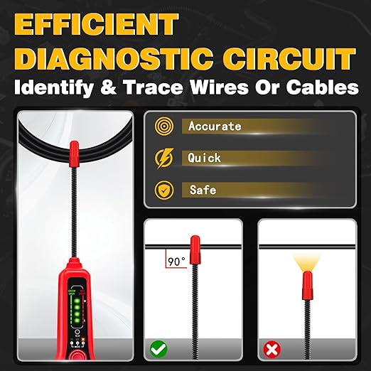 AWBLIN Wire Tracer Automotive Electrical Open & Short Finder Circuit Tester, DC 3-60V Auto Test Light with Voltage Display