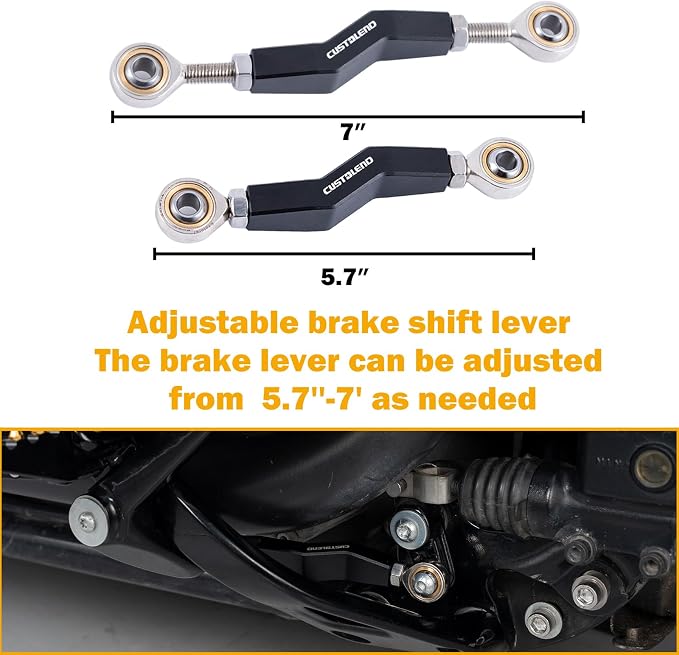 Brake Pedal Angle Adjustment Lever for Harley, Rear Brake Riser, Brake Linkage Shift Lever Compatible for 2018+ M8 Harley Low Rider S/ST, Street Bob, Makes Braking 20% Easier