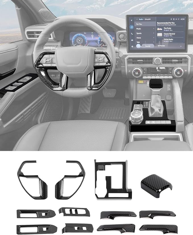12PCS Center Console Interior Trim Kit for 2024 2025+ Toyota 4Runner | Auto Decor Set/Door Handle Trim/Window Control Panel/Center Console Gear Shift Knob Panel Cover Trim Interior Accessories