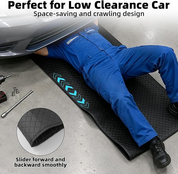 SUNCARACCL Magical Rolling Creeper Mat, Under Car Repair Pad, 60x28 Inch Mechanics Mat for Low Clearance, Automotive Creeper Mat with Portable Storage Bag, Work on All Terrains & Vehicles
