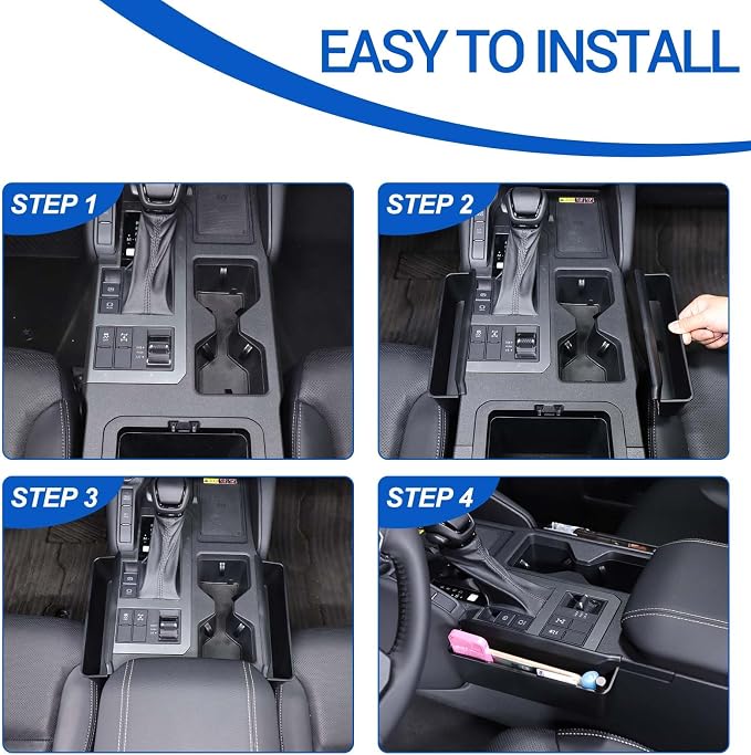 Gear Shift Organizer Tray Fit for Toyota Land Cruiser 250 Prado J250 LC250 2024 2025, Center Console Shifter Storage Box, ABS Storage Tray, Create Extra Storage Space for Driver and Passenger