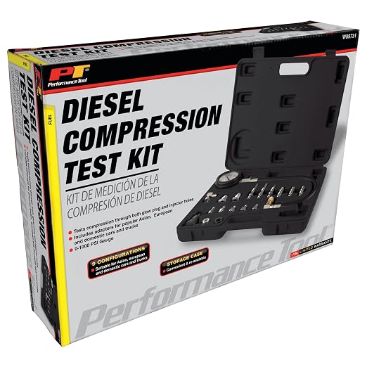 Performance Tool W89731 Diesel Compression Test Kit - Professional Grade Diagnostic Tool for Accurate Engine Performance Analysis and Maintenance