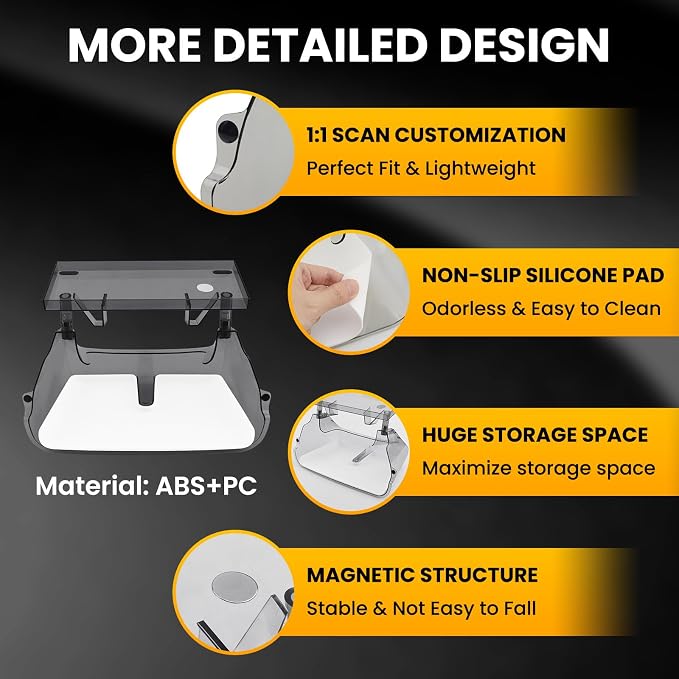 Model Y Juniper & Model Y L Under Screen Storage Organizer 2025-2026/Model 3 Highland 2024-2026, Center Console Organizer Tray Tissue Holder for Tesla Model Y Juniper Accessories, White