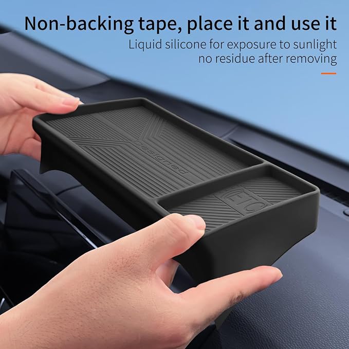 Silicone Center Console Dash Storage Tray Compatible with Toyota RAV4 2020-2025, Dashboard Organizer Back Storage, Sunglasses Holder Screen Dash Organizer
