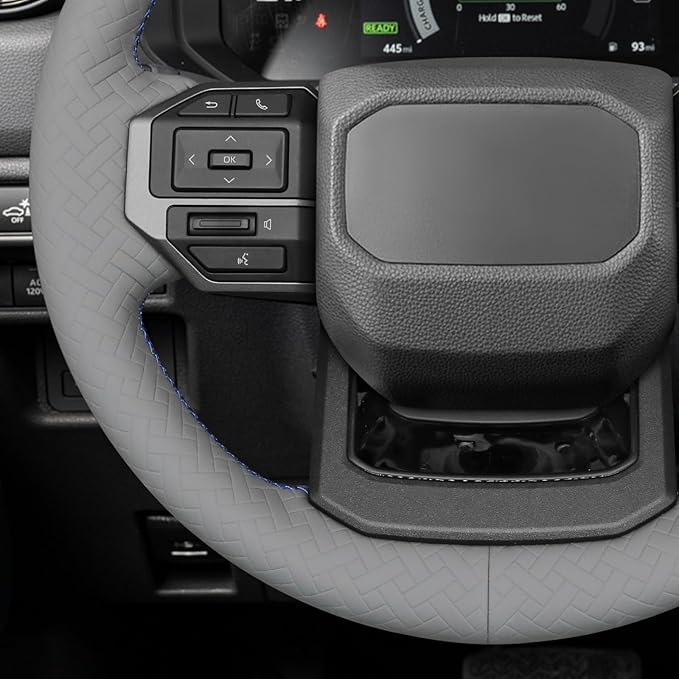 MEWANT Hand Stitch Steering Wheel Cover for Toyota Land Cruiser 2024-2026, Custom Fit DIY Wrap Interior Accessories