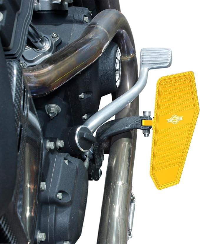 Gold Rider's Mini Floorboard, Foot Pedal with Male Mount, Compatible with Harley Davidson 2017-Before FX Models Street Bob, Super Glide, Fat Bob, Low Rider, Wide Glide, Breakout