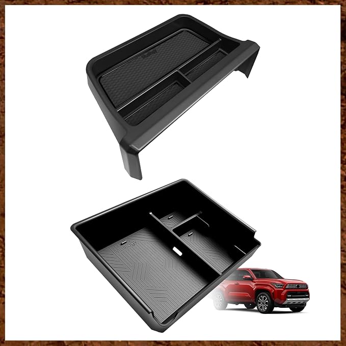 Muslogy Dashboard Storage Box & Console Organizer Compatible with 2024 2025 Tacoma & 2025 4Runner Accessories