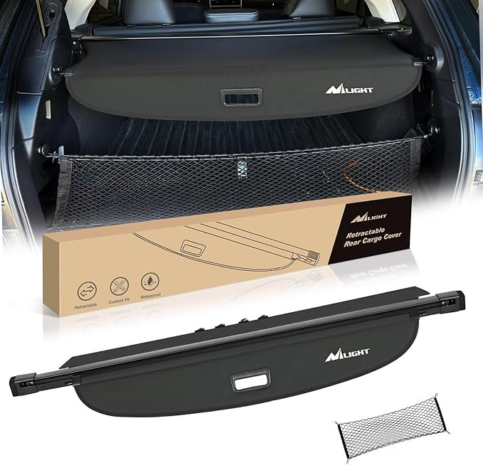 Nilight Cargo Cover Fit for Subaru Outback 2015 2016 2017 2018 2019, Retractable Privacy Security Shield Shade Rear Trunk Cover, with Trunk Storage Net