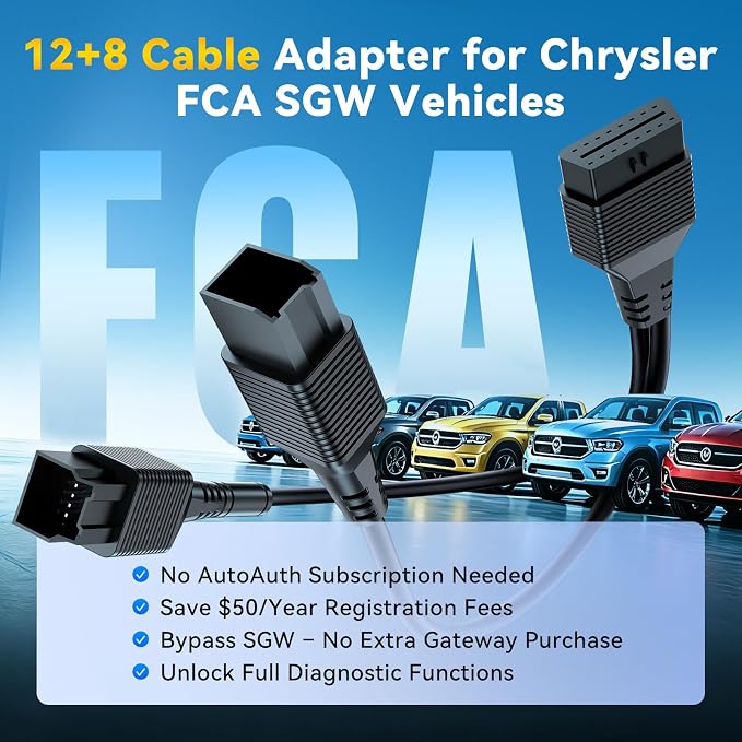 THINKCAR OBD2 Scanner with 12+8 Pin Connector, ThinkScan Plus S7 ABS,SRS,ECM,TCM,BCM,AC,IC System Diagnostic Scan Tool with 5 Special Services Options, Cover 94 Car Brands Code Reader, FCA AutoAuth