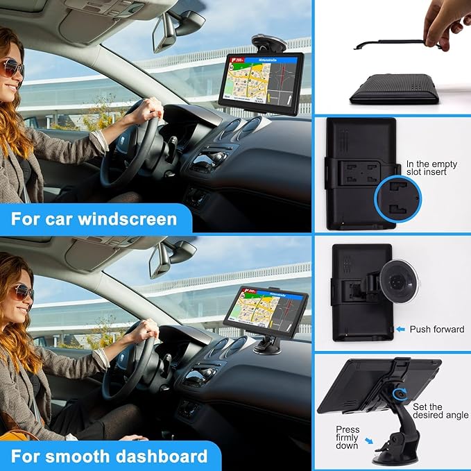 GPS Navigator for Car with 2026 Latest Maps Free Update, 7 Inch Car GPS Navigation System for Truck Commercial Drivers with POI/Zip Search, Voice Turn Guidance, Speedcam Red Light Alerts, 7 Vehicles