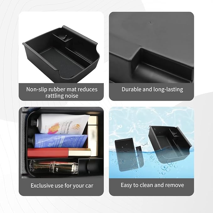 CDEFG 2Pcs for 2026 VW Golf Center Console Organizer for 2020-2025 2026 Volkswagen Golf R GTI Accessories Middle Console Organizer Armrest Storage Box