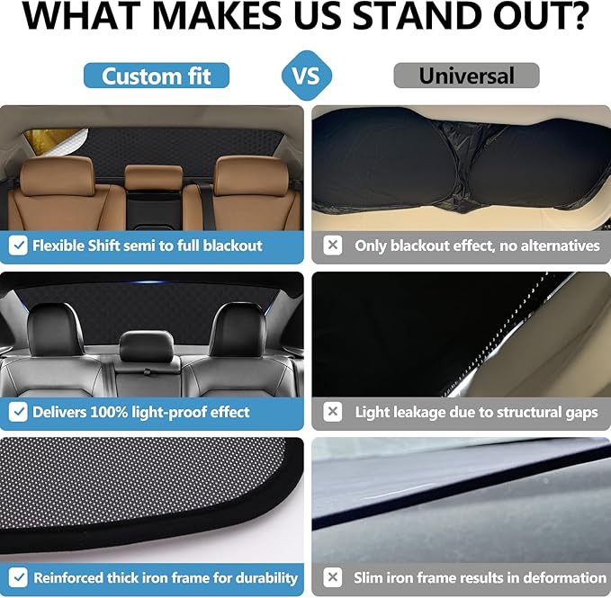 ZATOOTO Rear Windshield Sunshade for Silverado EV 2024 Rear Windshield Sunshield Double Layer Design for Sunshade and Privacy Offer Great Visibility Sun Blocker Back Window Sun Shade for Silverado