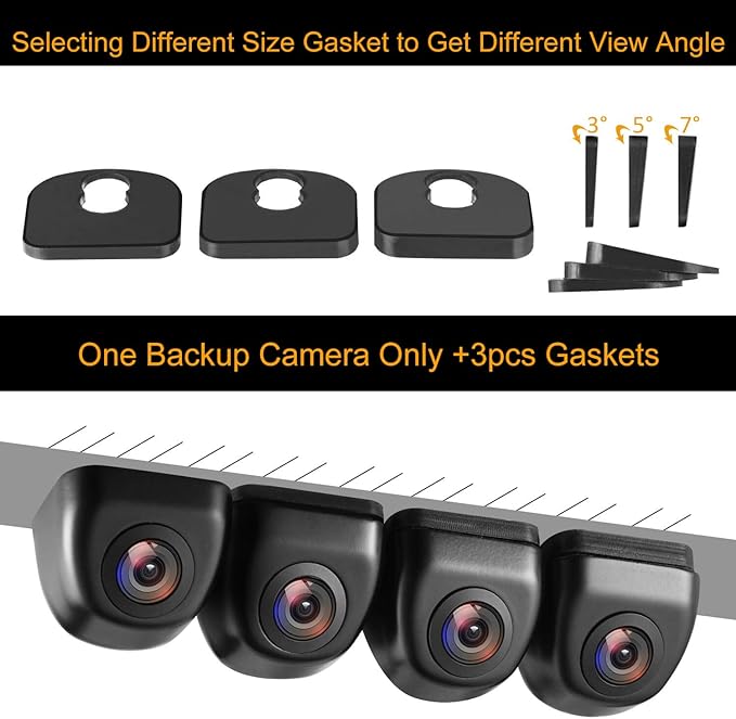 NATIKA White Backup/Front View Camera - IP69K Waterproof, Great Night Vision, HD and Super Wide Angle, Metal OEM Style Reverse Rear View Backup Camera for Cars, Trucks, SUVs, RVs, Vans