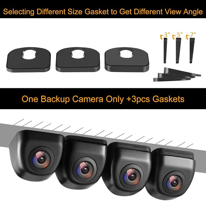 NATIKA Chrome Backup/Front View Camera,IP69K Waterproof Good Night Vision HD and Super Wide Angle Metal OEM Style Chrome Reverse Rear View Backup Camera for Cars Pickup Trucks SUVs RVs Vans (Chrome)
