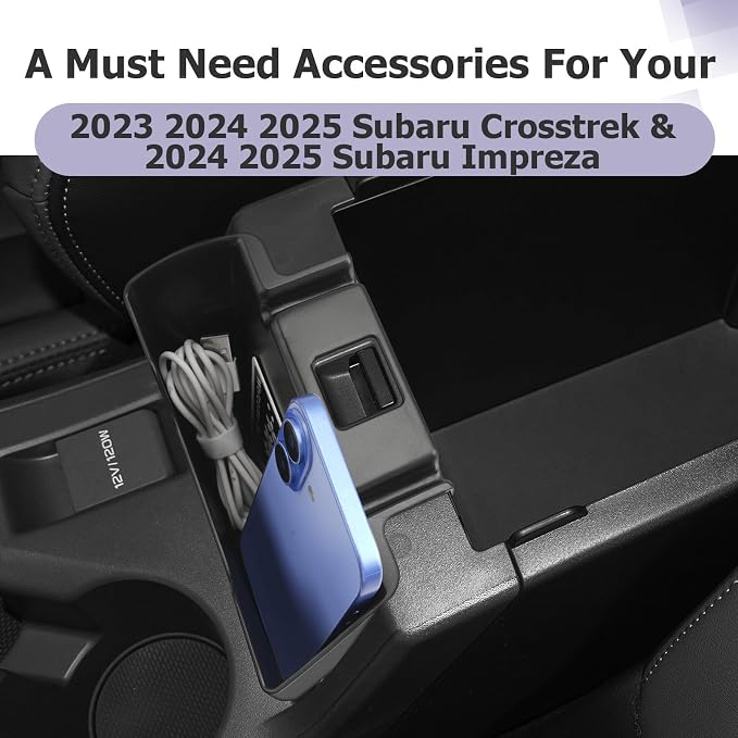 LUWU Center Console Hanging Box Compatible with 2024 2025 2026 Subaru Crosstrek & Impreza Accessories Armrest Storage Box Tray Organizer Insert Tray 2025 2026 Impreza Crosstrek Accessories