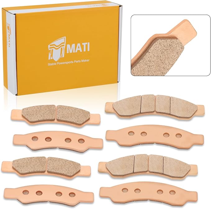 M MATI 2 Pairs Front Rear Sintered Brake Pads for Can Am Maverick R MAX 2025 Maverick R 2024-2025 703501226 703501223 Heavy-duty Brake Pad Replacement