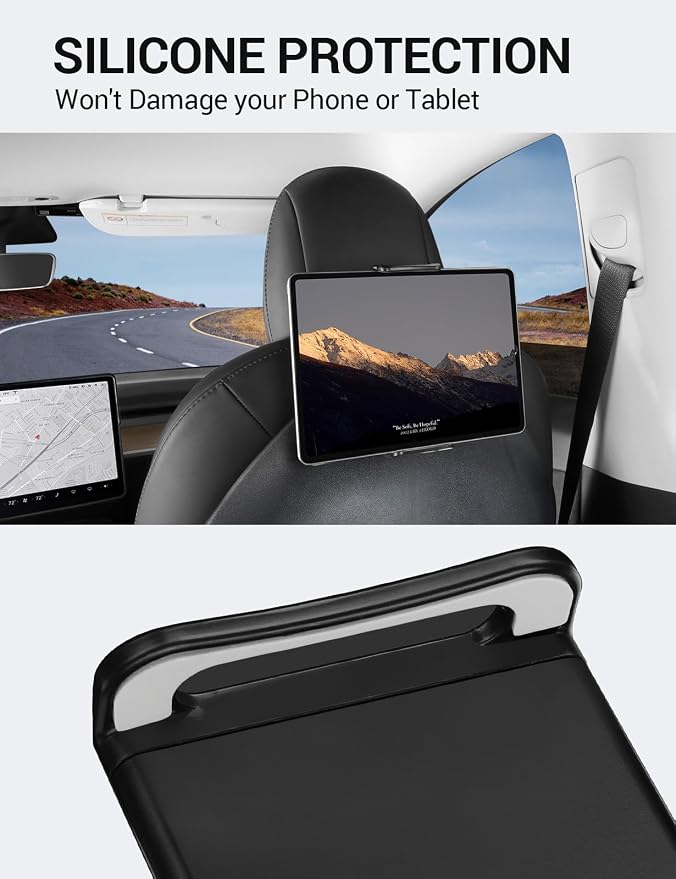 BASENOR Tesla Model 3 Model Y Center Console Table Tray and Tesla Model Y Model 3 Model S Model X LR/Plaid Tablet Holder