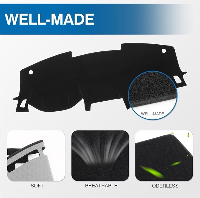 KUST Black Dash Cover for Nissan Sentra (S, SV, SR) 2020-2024 2025 2026 Non-Slip Dashboard Cover Polyester Interior for Nissan Sentra Accessories Sunshade No Glare