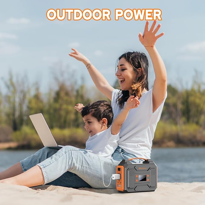 300W Solar Power Station Generator with Solar Panel Charger 60W, 120W Solar Power Bank with 110V AC Outlet Fast Charging USB C for Camping Laptop Smart Devices RV Van Outdoor Power Outage