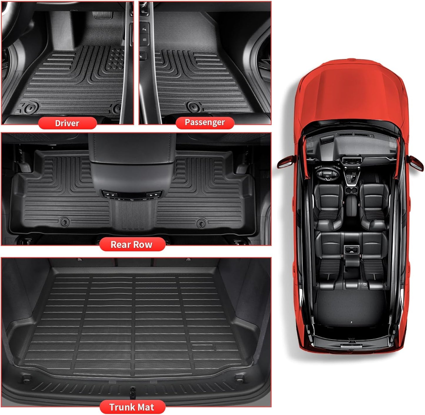 Wayhigh-All Weather Floor Mats & Cargo Liner Set for 2025 2026 Equinox（Not EV）& GMC Terrain 2025 2026, Custom Fit TPE Heavy Duty Car Mats for Equinox Accessories