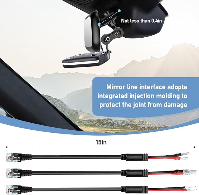 SDSACZMU Radar Detector Mount,Rearview Mirror Rod Radar Mounting Bracket+Rearview Mirror Hard Wire Power Cord kit16,with Inline Fuse (for Escort Max / Max2/ MAX360 Radar)