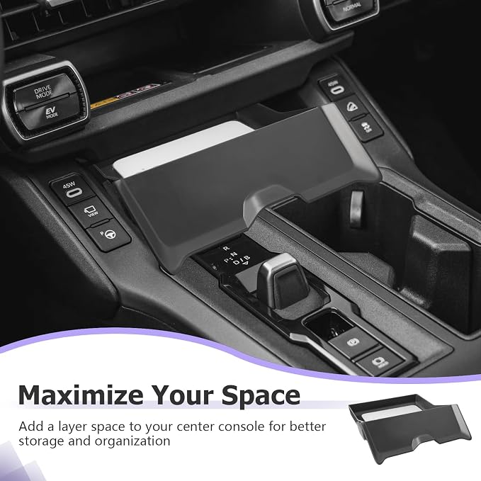 LUWU 2026 RAV 4 Center Console Organizer Compatible with 2026 RAV 4 Accessories Lower Drawer Organizer Tray Below Wireless Charging Spot Storage Box RAV4 Limited/RAV4 Hybrid 2026 Accessories