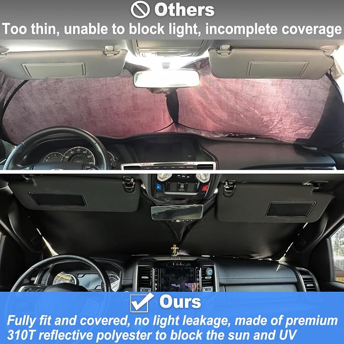 PIMCAR Compatible with 2019-2026 Dodge RAM 1500 Center Console Organizer and Windshield Sun Shade Interior Accessories