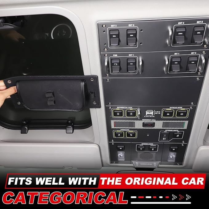 Overhead Storage Bag Compatible with INEOS Grenadier 2020-2026, Front Car Roof Control Panel Storage Box Auto Accessories
