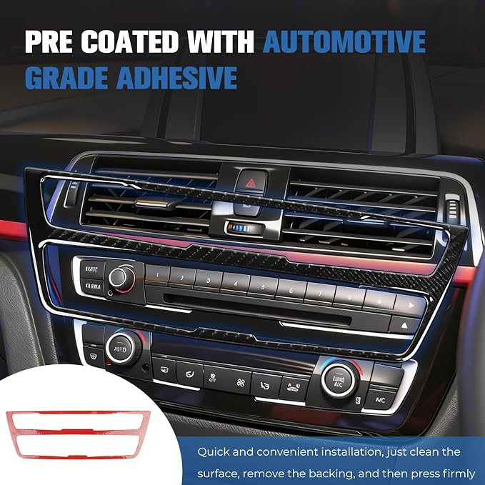 13PCS Carbon Fiber Interior Trim Kit Compatible with BMW 3 Series F30 F31 F34 2012-2019 Compatible with 4 Series F32 F33 F36 2014-2020