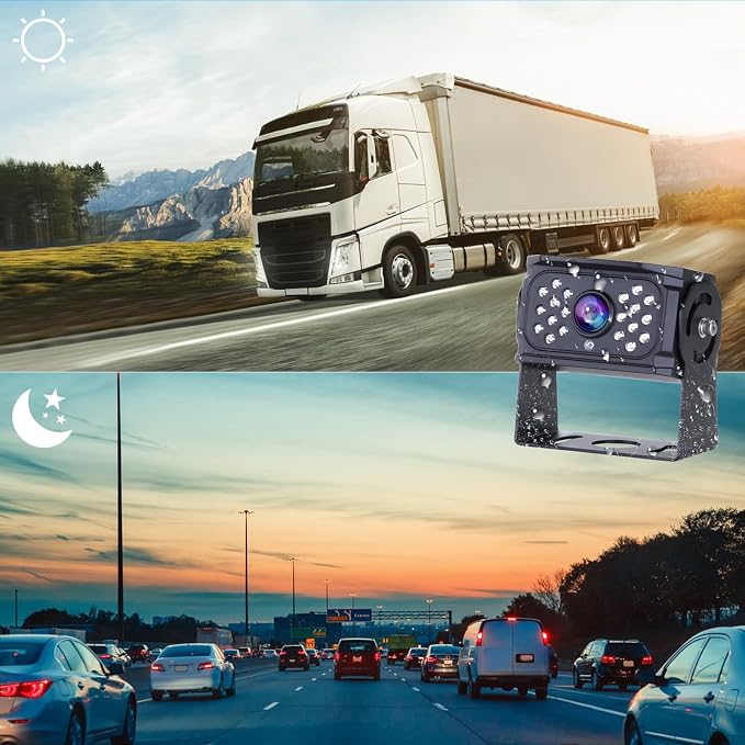 Wired RV Backup Camera System Kit, 10.1" IPS Touch Screen Display Monitor & 3 AHD Cameras with 4 Split Screen 1080P DVR Record IP69 Waterproof for RV Truck Bus Trailer Camper