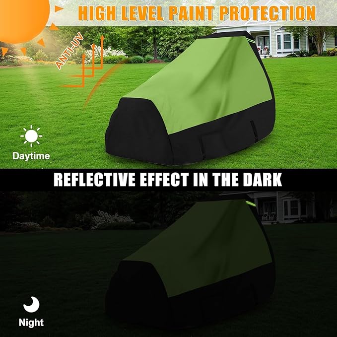 Riding Lawn Mower Cover with Bagger Attachment and ROPS, Universal Fit Decks up to 54", 600D Oxford Cloth Riding Mower Cover with Windproof Buckle for Snow Rain Dust Hail Protection