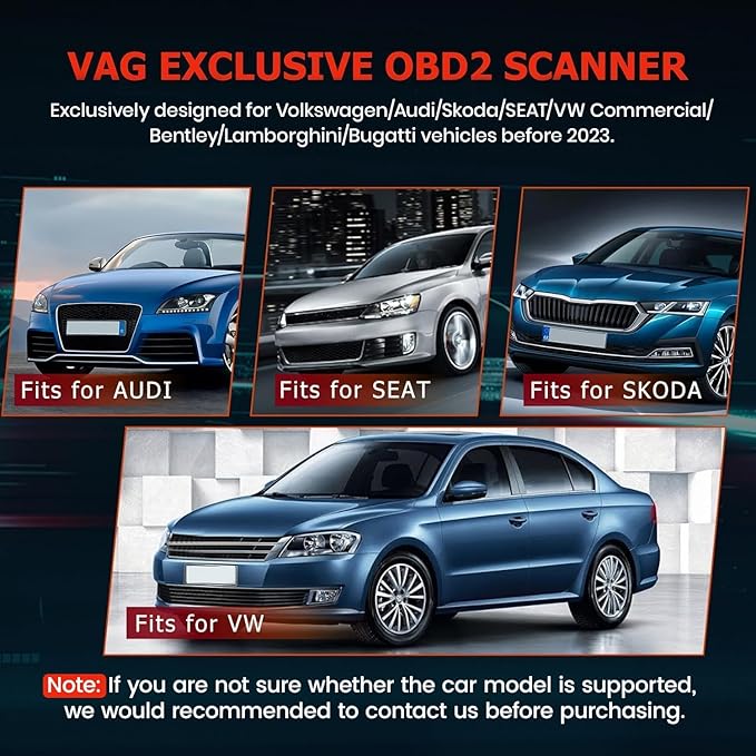 ANCEL VD700 OBD2 Diagnostic Code Reader Scan Tool Fit for Volkswagen Audi VW Skoda Seat, All Functions OBD11 Scanner for VAG Vehicles with Battery Registration EPB Reset (Upgraded VD500)