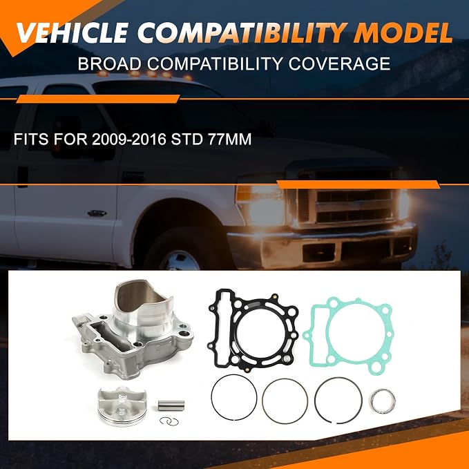 Cylinder Piston Rings Gaskets Kit for Kawasaki 2009-2016 STD 77mm Standard Bore Cylinder OE#KX250F KXF250