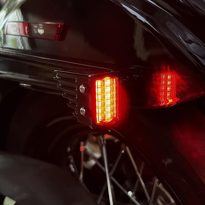 Dual-Intensity LED Rear Light for Harley Softail 2018-2025 Ultra-Bright Amber Running Turn Signal Lamps with Smoked Lens 1:1 Plug-and-Play Upgrades for Low Rider S Street Bob Breakout