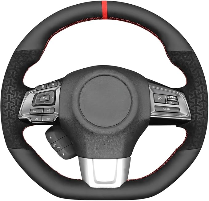 MEWANT Hand Sewing Breathable Car Steering Wheel Cover for Subaru WRX 2015-2021 / WRX STI 2015-2021 Steering Wheels Accessories for Subaru WRX (STI)