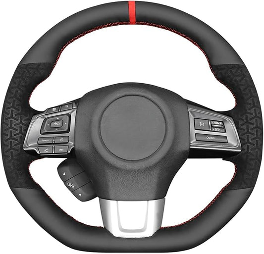 MEWANT Hand Sewing Breathable Car Steering Wheel Cover for Subaru WRX 2015-2021 / WRX STI 2015-2021 Steering Wheels Accessories for Subaru WRX (STI)