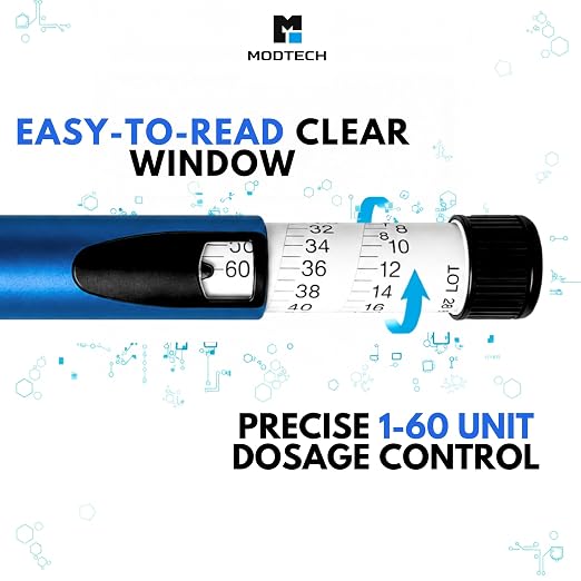 V2 Premium Metal Research Pen with Precision Dial Up to 60 Units - Professional Laboratory Instrument with Aluminum Body & Adjustable Mechanism (Blue) - MODTECH