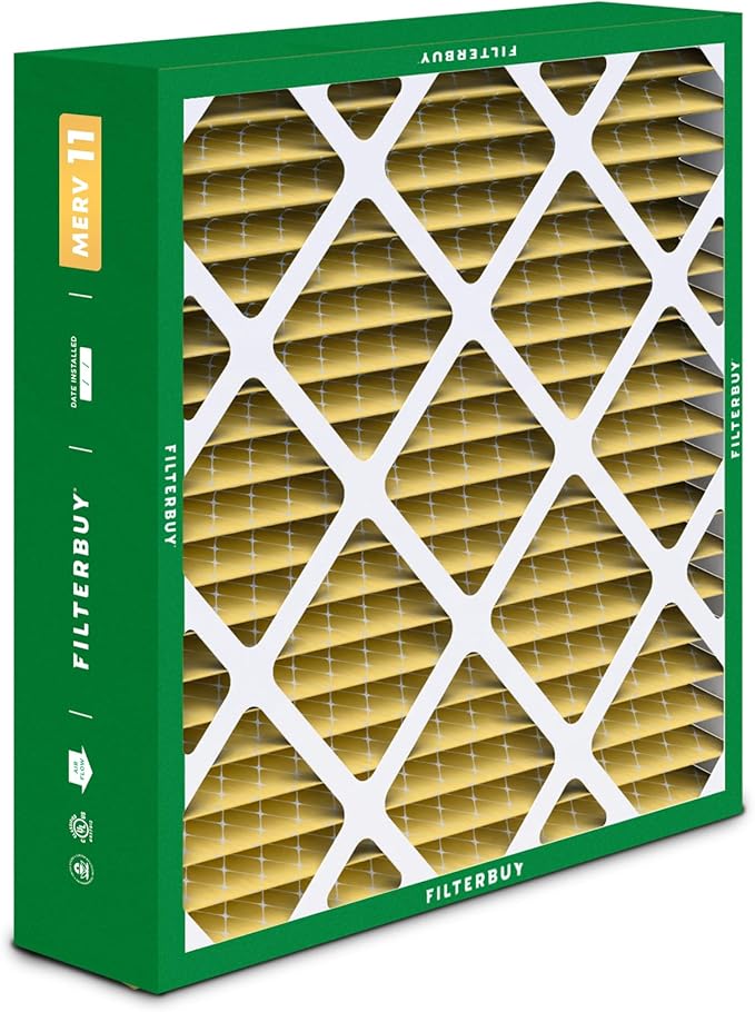 Filterbuy 17.5x21x5 Air Filter MERV 11 Superior Pet & Allergy Defense (1-Pack), Electrostatic Pleated HVAC AC Furnace Filters for Rheem, Ruud, and Protech (Actual Size: 17.13 x 20.63 x 4.38)