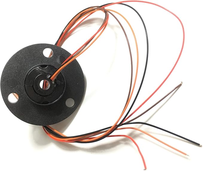 Taidacent Hollow Electrical Slip Ring - Rotary Contact 2/4/6/12 Road Collector, Conductive Electric Motor Rotating Connector (4 Wire 2A, Inner Hole 5mm, Outer Diameter 22mm)