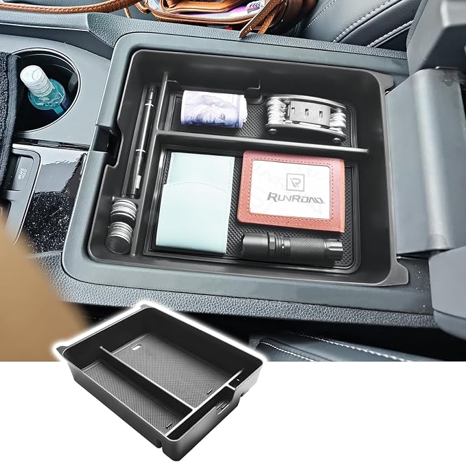 RUNROAD Center Console Organizer Compatible with Honda Pilot 2023-2026, 2024-2025 Ridgeline/ 2024-2026 Passport Accessories, Armrest Organizer Tray Pilot Accessories Console Organizer (3PCS)