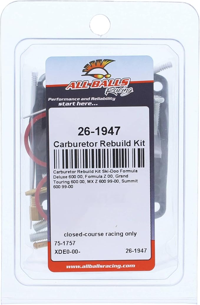 All Balls Racing 26-1947 Carburetor Rebuild Kit Compatible with/Replacement For Ski-Doo Formula Deluxe 600 2000, Formula Z 2000, Grand Touring 600 2000, MX Z 600 1999 2000, Summit 600 1999 2000