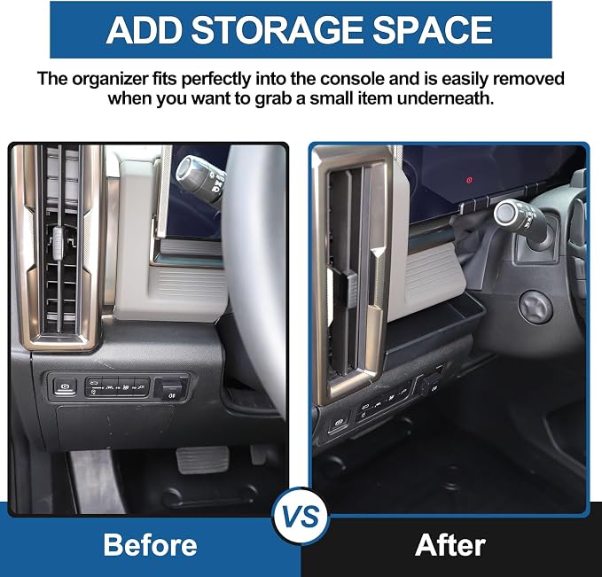 Dashboard Lower Storage Box Compatible with Hummer EV SUV/Pickup 2024 2025 2026 Center Console Dash Lower Organizer Box Under Dash ABS Storage Box Interior Accessories