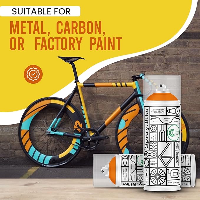 Spray.Bike Spray Paint | Designed Mainly for Bicycles | Multi-Use Acrylic Spray Paint for Metal, Plastic | High Coverage Bike Paint, 400ml, Meise Orange