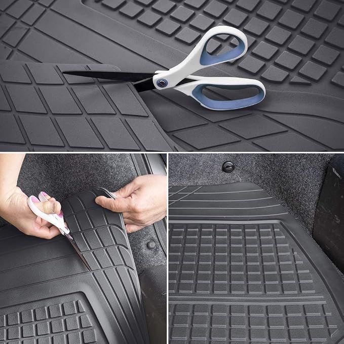 Motor Trend Premium FlexTough All-Protection Cargo Mat Liner + Motor Trend DeepDish Floor Mats for Cars Full Set