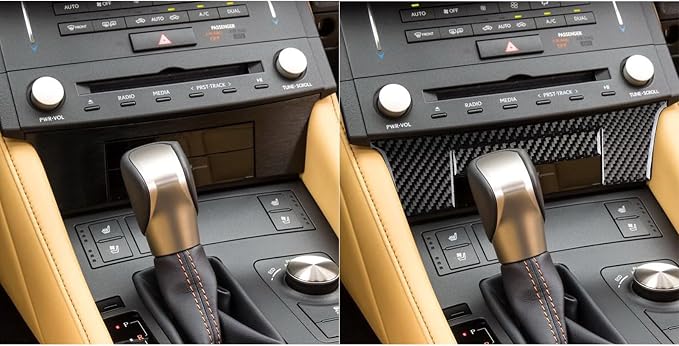 Soft Carbon Fiber Car Interior Center Lower Ring 2/Piece Decorative Sticker for Lexus RC300 350 200T 15-24 Carbon Fiber Interior Accessories