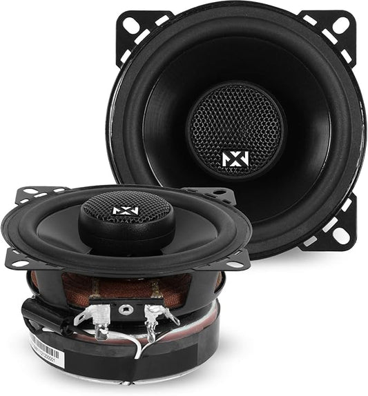 NVX® VSP4 4" Premium Car Speakers, 450W Max, 150W RMS, 2-Way Coaxial w/ 1" Silk Dome Tweeters & Built-in X-Overs, Easy to Install in Cars/Trucks/Doors (Pair)