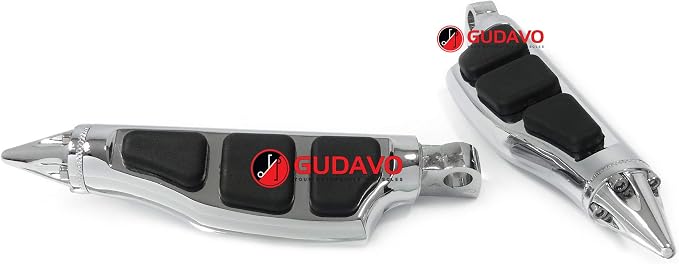 Motorcycle Aluminum Front Or Rear Foot Pegs Footboards Chrome Foot Pedal Footrests For Harley Davidson Street 750 XG750 Street 500 XG500 modele Touring 1988-2019 (Style: 14)