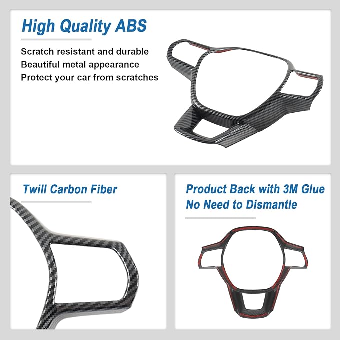 Carbon Fiber Steering Wheel Cover Compatible with 2023–2026 Acura Integra