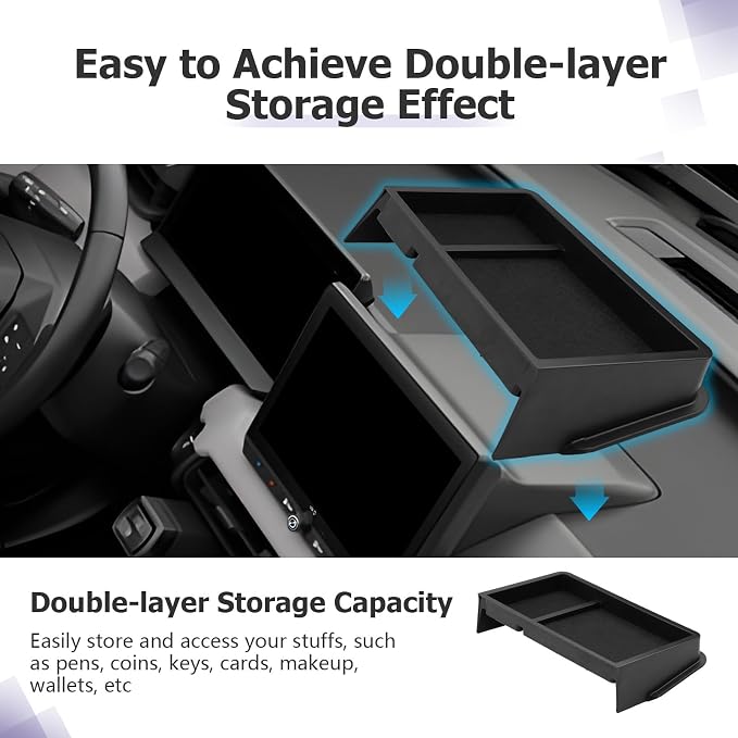 LUWU 2026 RAV 4 Dashboard Storage Tray Compatible with 2026 Toyota RAV 4 Accessories Behind Screen Organizer 2026 RAV4 Limited/XLE Accessories Display Box Silicone Material [ONLY for 12.9’’ Screen]